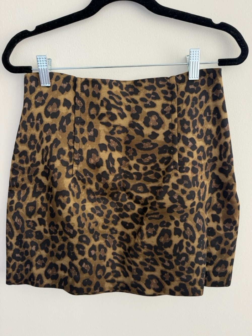 Zara Satin Leopard Print Mini Skirt